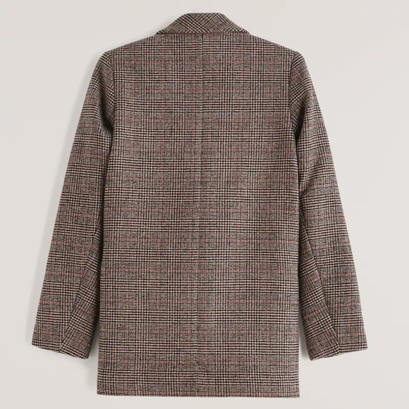 Abercrombie Plaid Blazer Coat NWOT size large Brown Plaid Academia - Picture 3 of 7